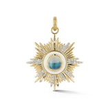 14K Gold Moonstone Diamond & Enamel Victoria Medallion pendant jewelry necklace charm gift for her custom