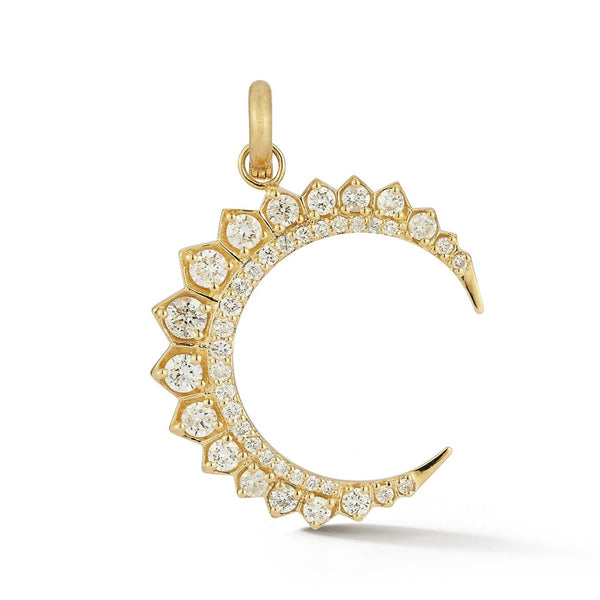 14K Gold & Diamond Crescent Moon Estelle Charm - storrow