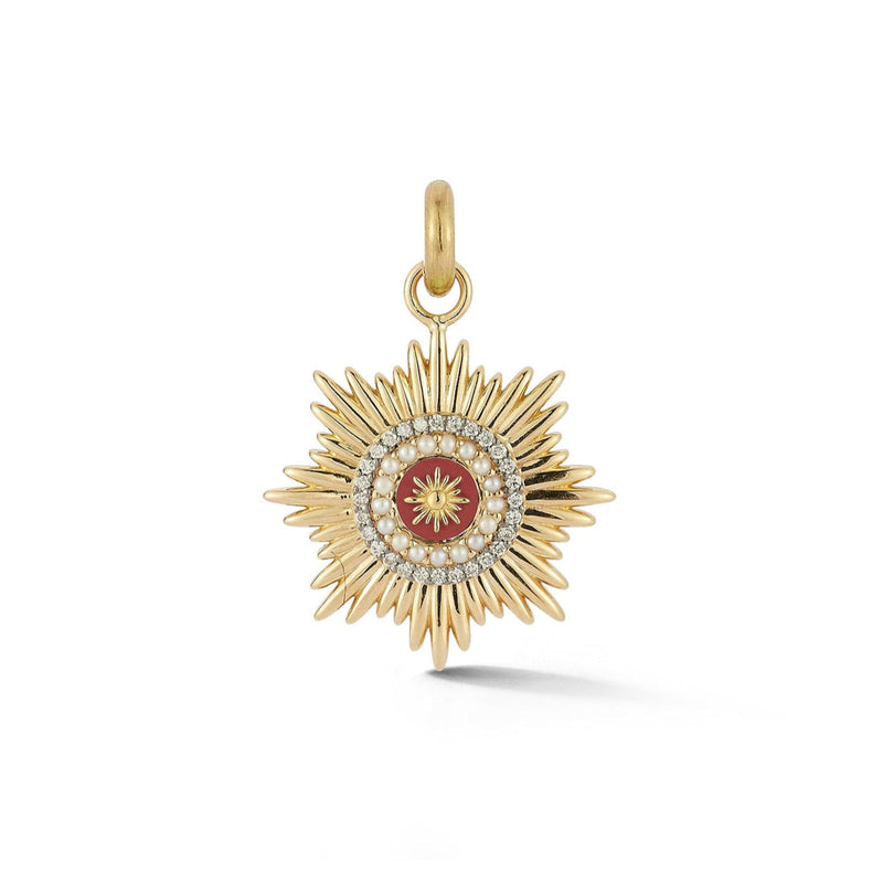 chili oil pantone charm medallion medal gold gift for her