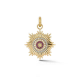 14k medal medallion damson maroon charm 