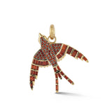 14K Gold Garnet Evelyn Bird Charm gift victorian inspired