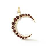 14K Garnet And Diamond Estelle Moon Charm jewelry necklace celestial victorian inspired gift for her storrow