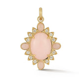 14K Gold Pink Opal & Diamond Nora Charm