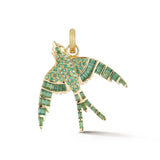 14K Gold & Emerald Evelyn Bird Charm