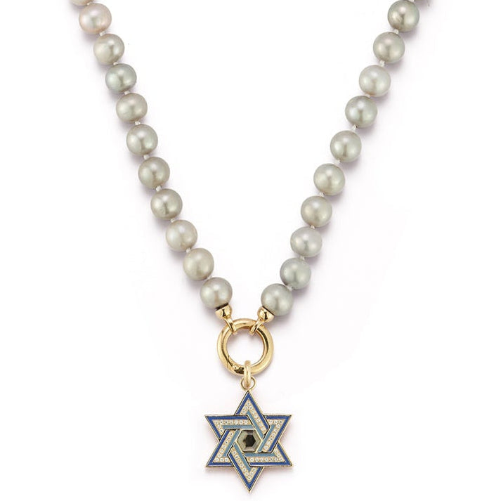 14K Star Of David & Ezra Charm Necklace