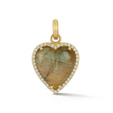 14K Gold Diamond & Labadorite Alana Large Heart Charm - storrow