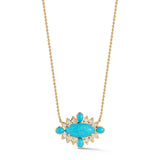 14K/18K Gold Turquoise & Diamond Nora Necklace