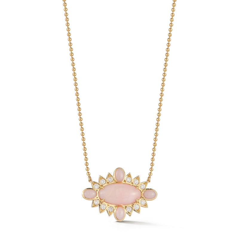 14K/18K Gold Pink Opal & Diamond Nora Necklace