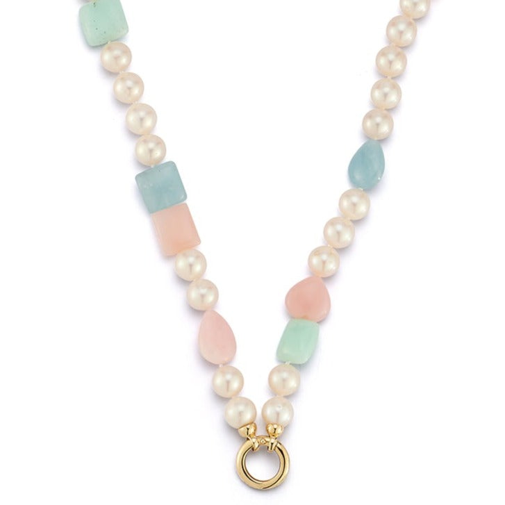 14K 18.5" 8MM Freshwater Pearl & Gem Sweet Maisy #11 Necklace