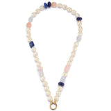 14K 17.5" 8-9MM Baroque Freshwater Pearl & Gem Sweet Maisy #4 Necklace