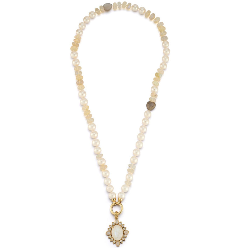 14K 19.5" 8MM Freshwater Pearl & Gem Sweet Maisy #1 Necklace