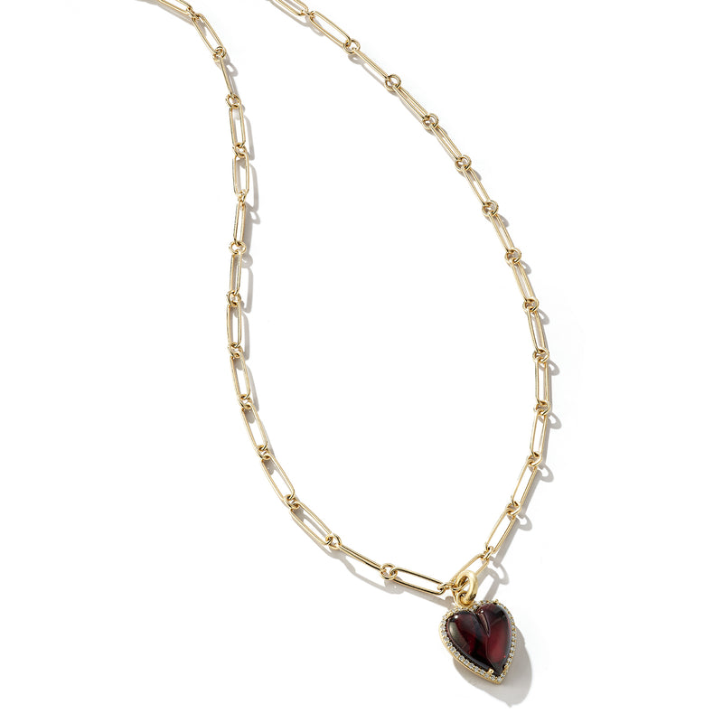 14K Alana Garnet & 18" Grover Charm Necklace