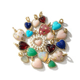 14K Gold Diamond & Garnet Alana Heart Charm
