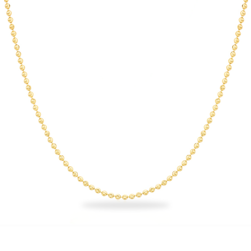 14K Gold 2.5mm Beaded Ball Stanley Chain - storrow