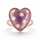 14K Gold Purple Amethyst Anna Heart Ring