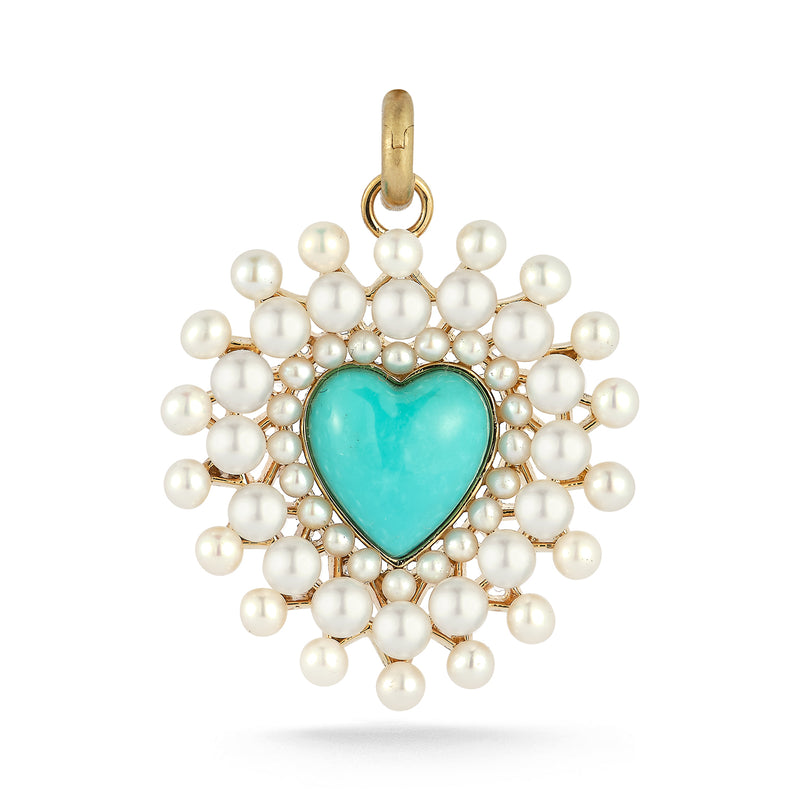 14k gold turquoise pearl gemstone heart charm necklace pendant gifts for her mothers day gifts charm necklace charm bracelet romantic gift unique gift storrow