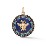 14K Gold Gemstone Bee Madelline Medallion