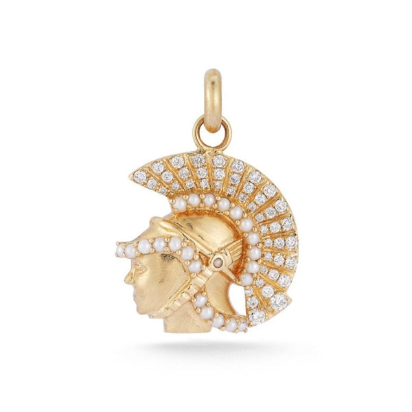 14K Gold Pearl & Diamond Mini Reid Charm