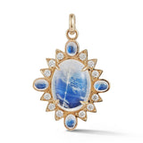 14K Gold Rainbow Moonstone & Diamond Nora Charm - storrow