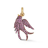 14K Gold & Pink Sapphire Birdie Charm - storrow