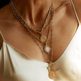 14K Gold Elongated Book Link 18" Ernie Chain