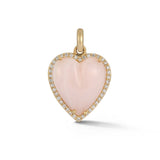 14K Gold Diamond & Pink Opal Alana Large Heart Charm - storrow