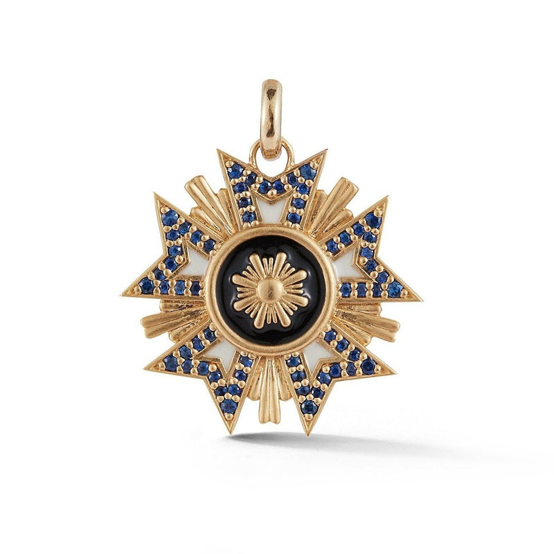 14K Gold Sapphire & Enamel Florence Charm - storrow