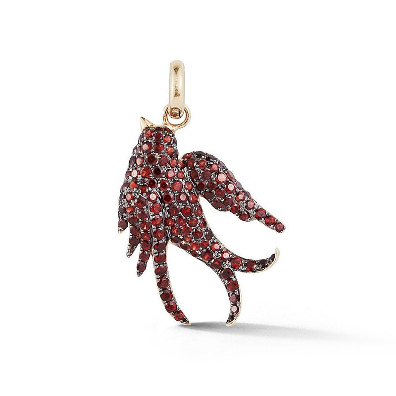 14K Gold & Garnet Birdie Charm - storrow