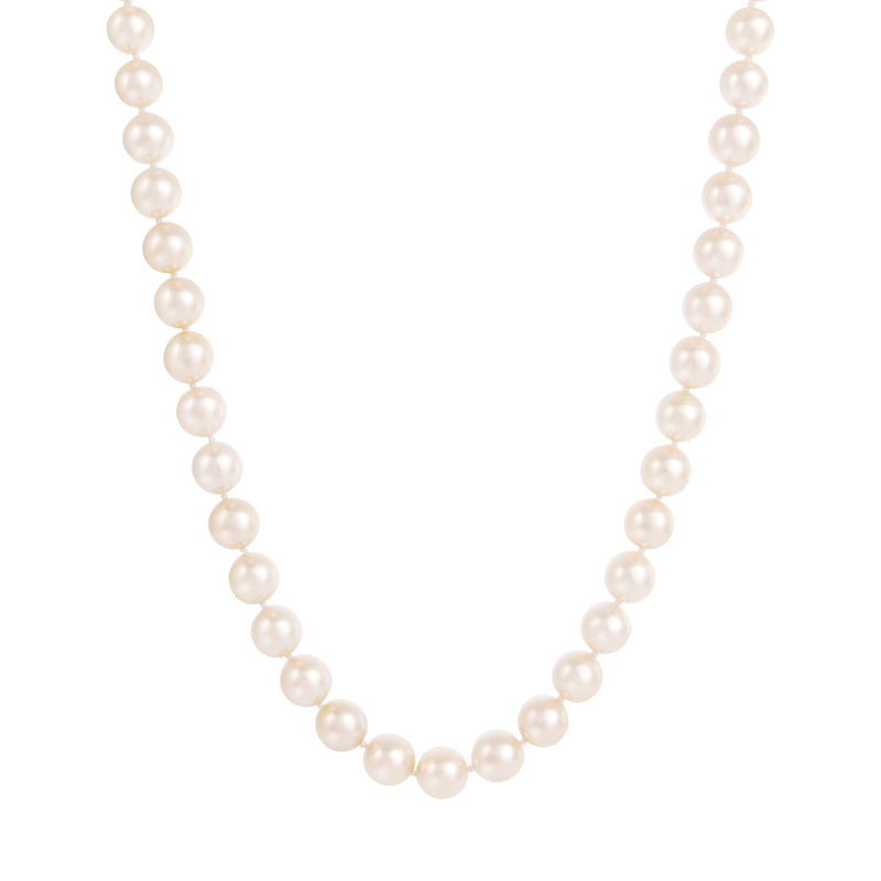 14K 18" AAA 7.5-8.5MM Japanese Akoya Pearl Howie Necklace - storrow