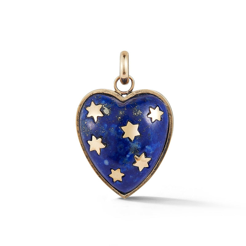 14K Gold Lapis Anna Heart Charm - storrow