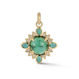 14K Gold Green Tourmaline & Diamond Mini Nora Charm