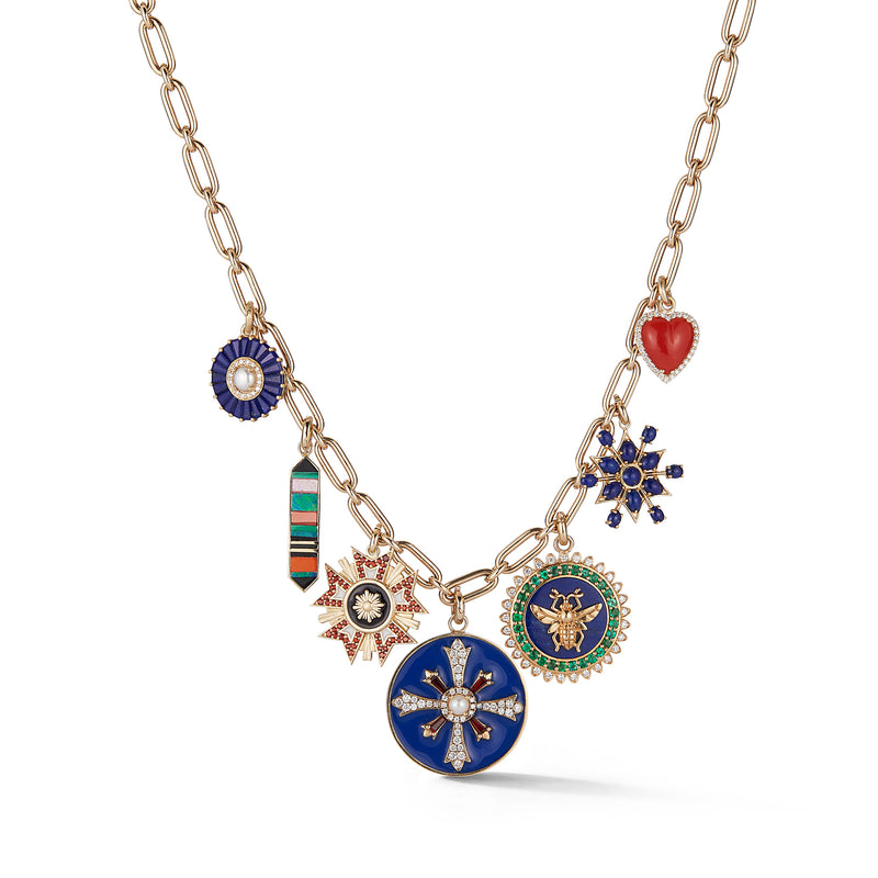 14K Gold Diamond & Carnelian Alana Heart Charm - storrow