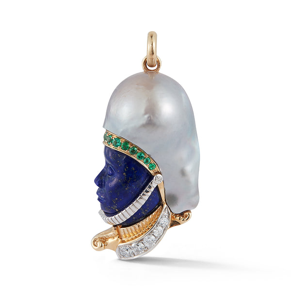 14K Gold Pearl & Lapis Imperial Soldier Katherine Charm - storrow