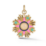 14K Gold Opal & Enamel Emblem Rosa Charm - storrow