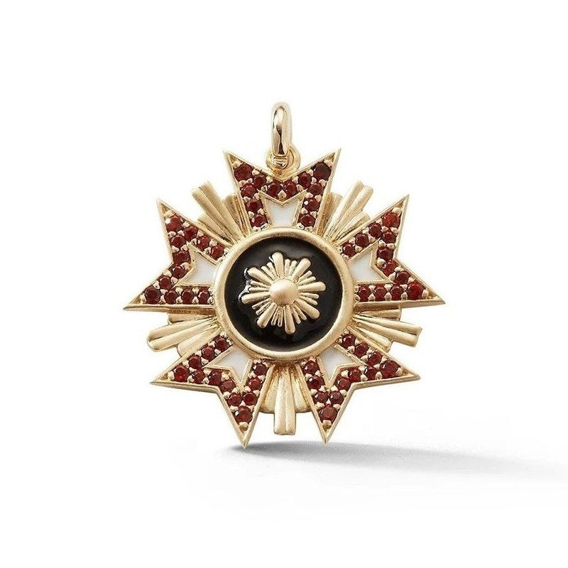 14K Gold Garnet & Enamel Florence Charm - storrow