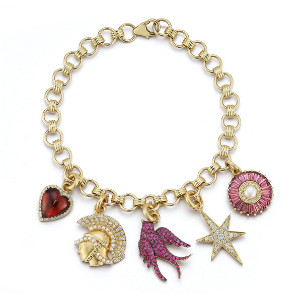 14K Gold Pearl & Diamond Mini Reid Charm