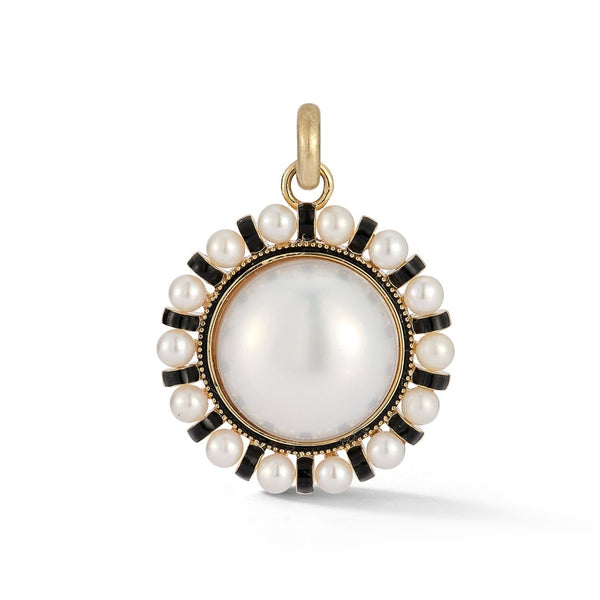 14K Gold Pearl & Enamel Libby Charm - storrow