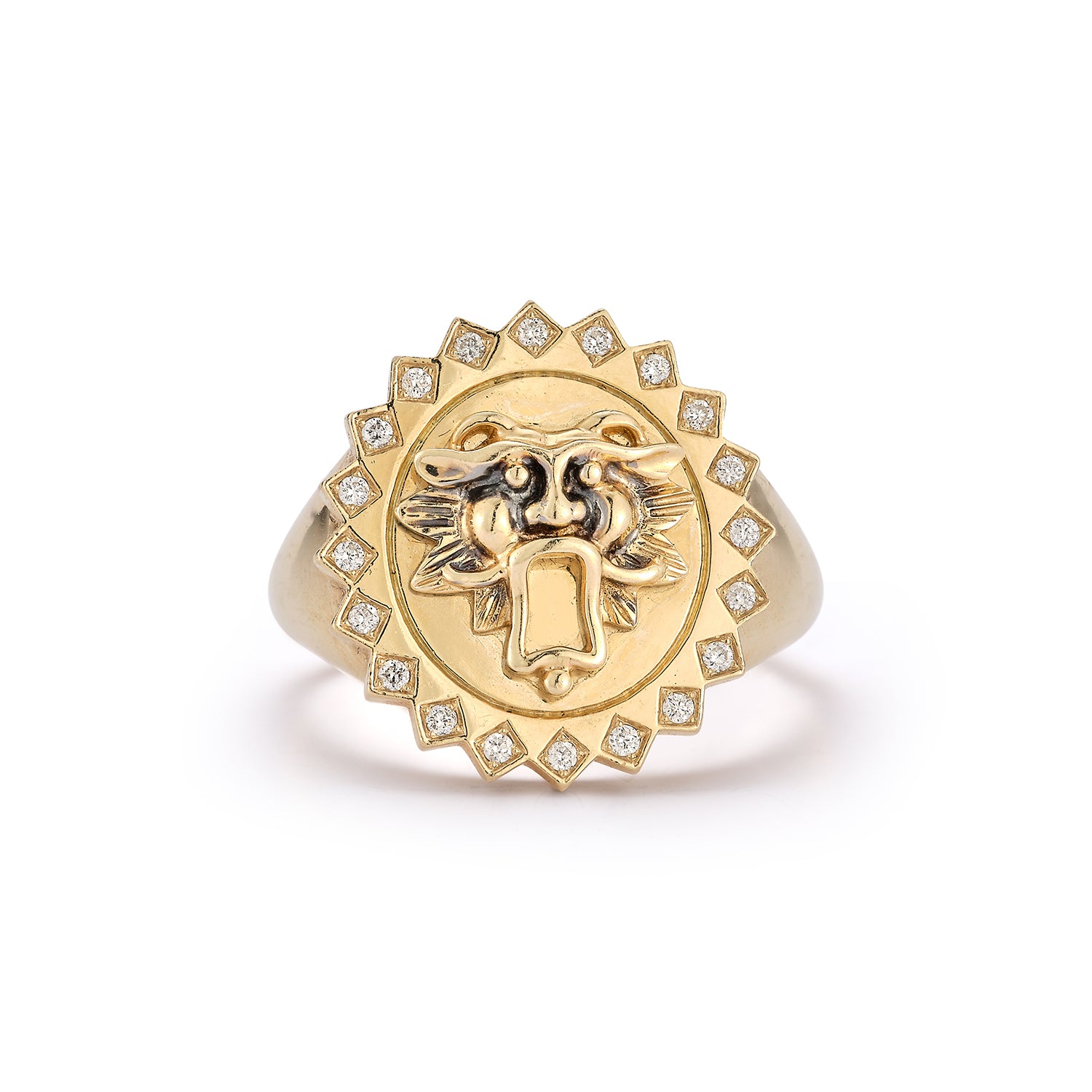 14K Gold Diamond Leo Lion Ring – storrow