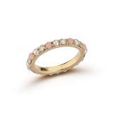 14K Gold Pink Opal Diamond & Pearl Iris Ring - storrow