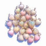 14K Gold Diamond & White Opal Alana Heart Charm - storrow