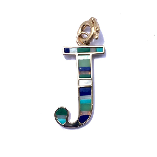 14K Gold & Gemstone Initial J Ella Charm - storrow