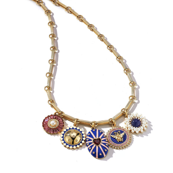 14K Minnie, Mildred & Eleanor Multi-Charm Necklace