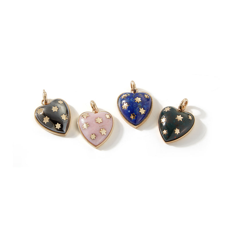 14K Gold Lapis Anna Heart Charm - storrow