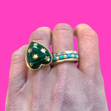 14K Gold Malachite Anna Heart Ring - storrow