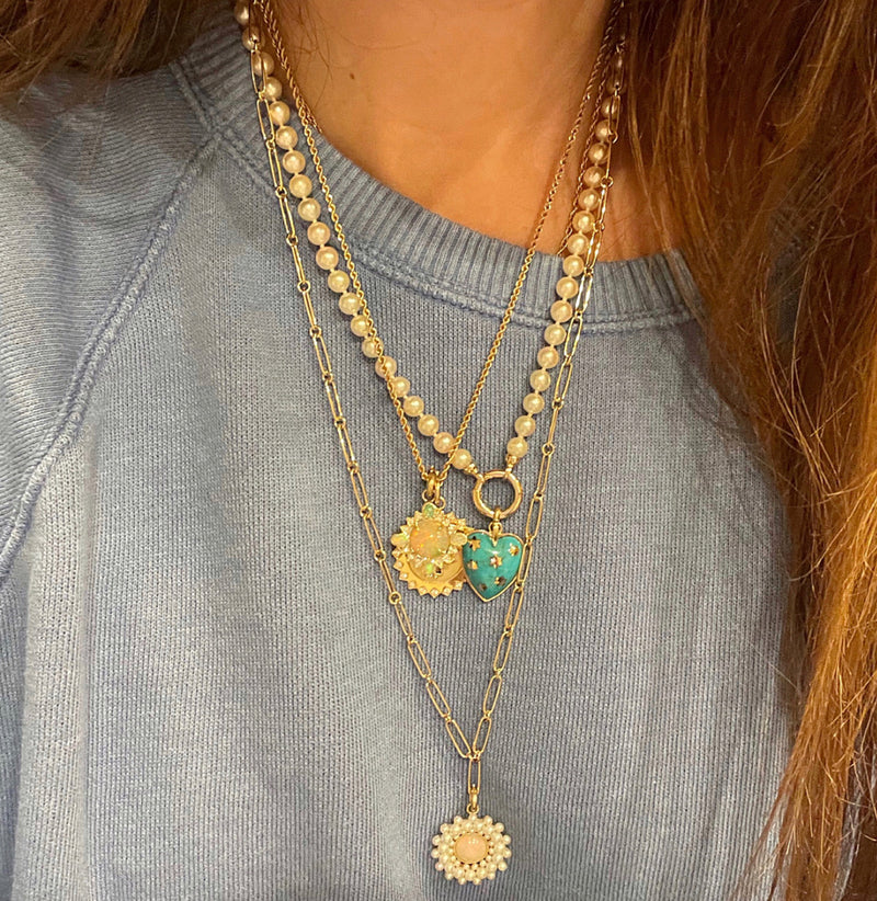14K Gold Alternating Elongated Link Handmade 22" Grover Chain - storrow