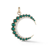 14K Gold Diamond & Malachite Crescent Moon Estelle Charm - storrow