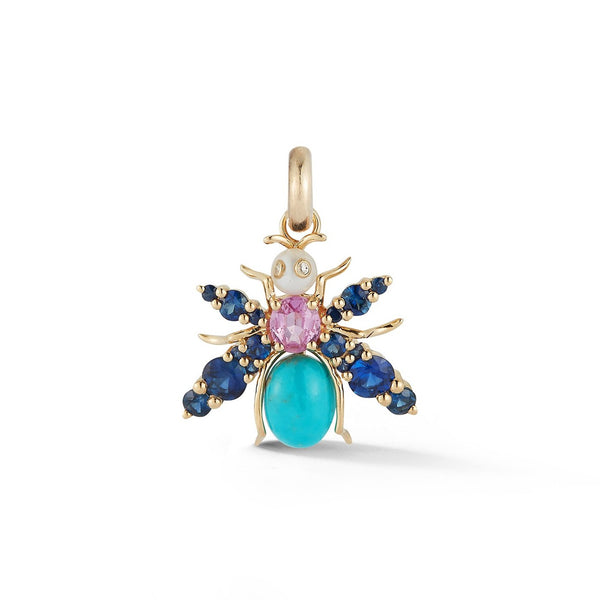 14K Gold & Multi Gemstone Beatrice Bee Charm - storrow