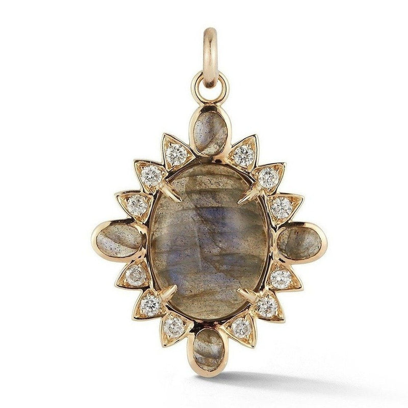 14K Gold Labradorite & Diamond Nora Charm - storrow