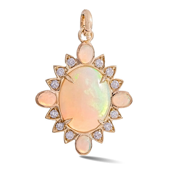 14K Gold Opal & Diamond Nora Charm - storrow