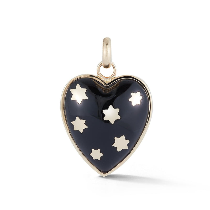 14K Gold & Black Onyx Anna Heart Charm - storrow